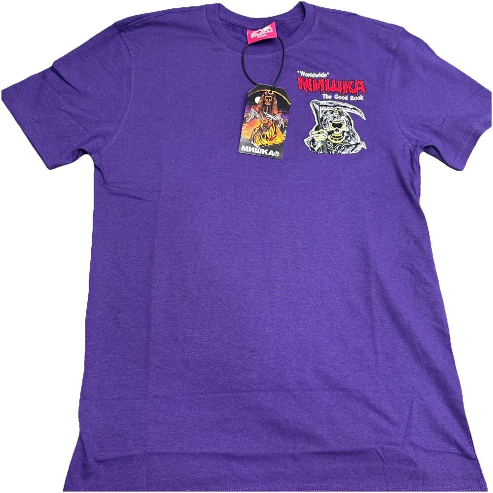 Mishka Keep Watch Engineered For Destruction Tee Mens Large Purple NWT Rare